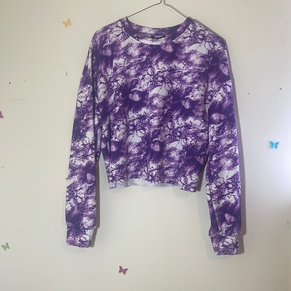 Shein purple long sleeve cropped top
